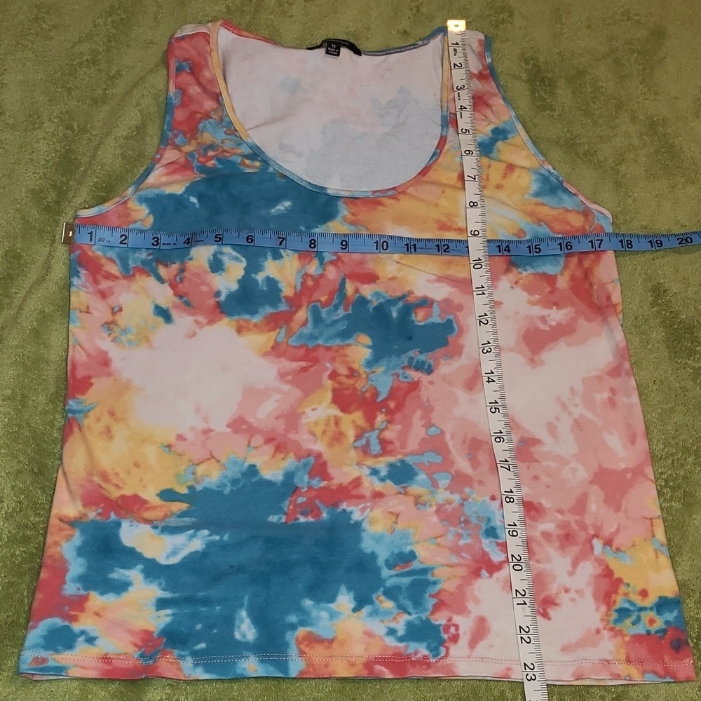 Ambiance Womens Plus Tye Dye Light Blue Pink Red Orange Yellow 95% Cotton SZ 1X - Picture 3 of 7